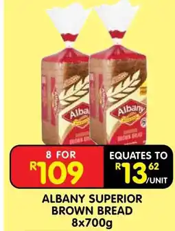 Shoprite ALBANY SUPERIOR BROWN BREAD 8x700g offer