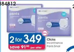 Clicks Clicks Incontinence Pants Small offer