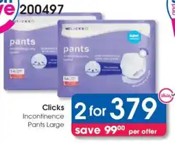 Clicks Clicks Incontinence Pants Large offer