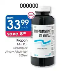 Clicks Propan Mist Pot Cit Simplex Urinary Alkaliniser offer