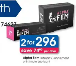 Clicks Alpha Fem Intimacy Supplement or Intimate Lubricant offer