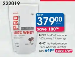 Clicks GNC Pro Performance 100% Whey offer