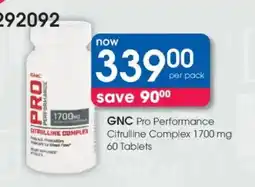 Clicks GNC Pro Performance Citrulline Complex 1700 mg offer