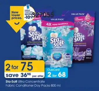 Sta-Soft Ultra Concentrate Fabric Conditioner Doypacks