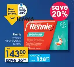 Clicks Rennie Antacid Chewable Tablets offer