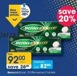 Clicks Berocca Boost 10 Effervescent Tablets offer