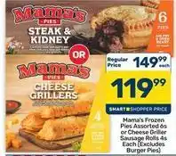 Pick n Pay Hypermarket Mama's - frozen pies assorted 6s or cheese griller sausage rolls 4s offer