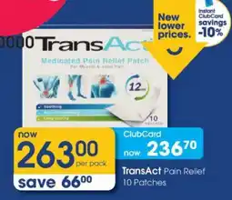 Clicks TransAct Medicated Pain Relief Patch offer