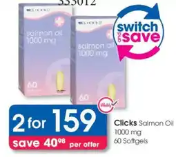 Clicks Clicks Salmon Oil 1000 mg offer
