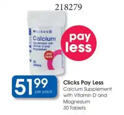 Clicks Clicks Calcium Supplement with Vitamin D and Magnesium offer