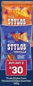 Pick n Pay Truda stylos corn flavoured chips assorted offer