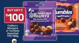 Pick n Pay Cadbury - whispers or tumbles offer