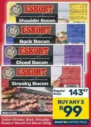 Pick n Pay Hypermarket Eskort - streaky, back, shoulder, diced or round cut bacon 200g offer