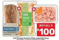 Pick n Pay Pick n pay - pnp chicken goulasg, vegetable soup mix & ciabatta bread offer