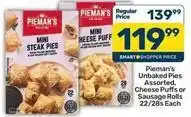 Pick n Pay Mini - unbaked pies assorted, cheese puffs or sausage rolls offer