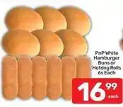 Pick n Pay White hamburger buns or hotdog rolls offer