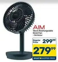 Pick n Pay Aim - 15cm rechargeable desk fan - 9w motor offer