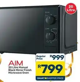 Pick n Pay Aim - 20 litre manual black mirror finish microwave oven offer