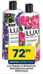 Pick n Pay Lux - regular or botanicals body wash offer