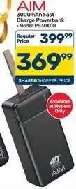 Pick n Pay Aim - 3000mah fast charge powerbank - model: pb30kdb offer