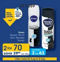 Clicks Nivea Aerosol offer