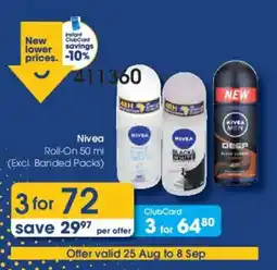 Clicks Nivea Roll-On offer
