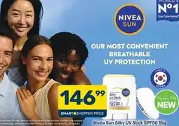 Pick n Pay Nivea - silky uv stick spf50 offer