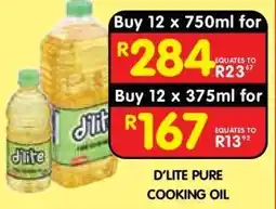 Shoprite D'LITE Pure Cooking Oil offer