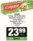 Spar Colgate - herbal, gel, herbal salts, maximum protection or herbal white toothpaste offer