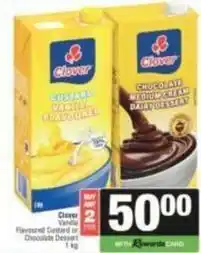 SuperSpar Clover - flavoured custard or chocolate dessert offer