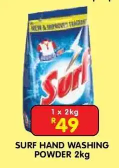 Shoprite Surf Hand Washing Powder-2Kg offer