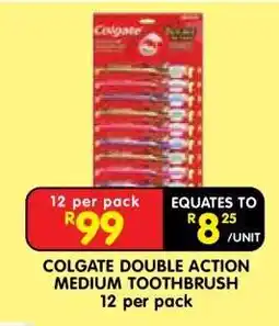 Shoprite COLGATE DOUBLE ACTION MEDIUM TOOTHBRUSH 12 per pack offer