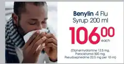 Clicks Benylin 4 Flu Syrup offer