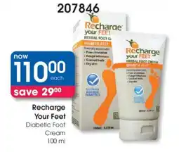 Clicks Recharge Your Feet Diabetic Foot Cream offer