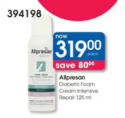 Clicks Allpresan Diabetic Foam Cream Intensive Repair offer