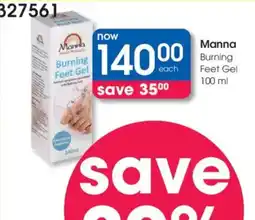 Clicks Manna Burning Feet Gel offer