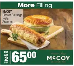 Spar McCoy Pies or Sausage Rolls Assorted offer