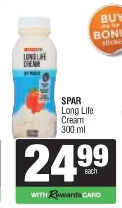 Spar SPAR Long Life Cream offer