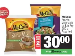 Spar McCain Frozen Vegetable or Stir Fry 250 g Assorted offer