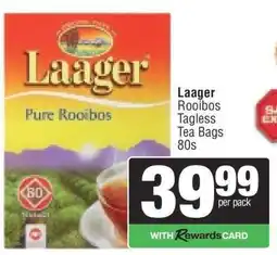 Spar Laager Rooibos Tagless Tea Bags 80s offer