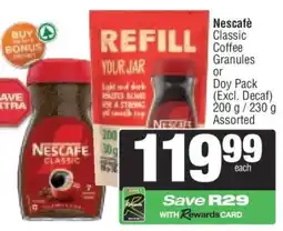 Spar Nescafé Classic Coffee Granules or Doy Pack offer