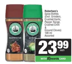 Spar Robertson's Spice Bottles offer