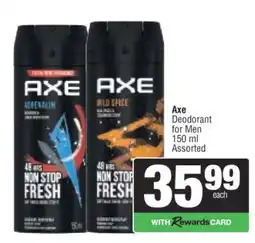 Spar Axe Deodorant for Men offer