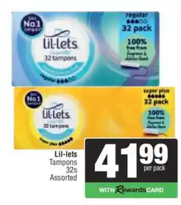 Spar Lil-Lets Tampons 32s Assorted offer