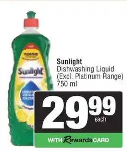 Spar Sunlight Dishwashing Liquid offer