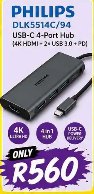 PHILIPS DLK5514C/94 USB-C 4-Port Hub