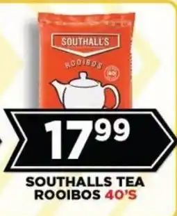 Goal Supermarket SOUTHALLS TEA ROOIBOS 40'S offer