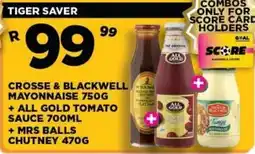 Goal Supermarket Crosse & Blackwell Mayonnaise + All Gold Tomato Sauce + Mrs Balls Chutney offer