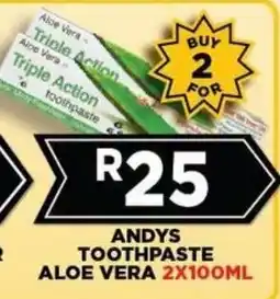 Goal Supermarket ANDYS TOOTHPASTE ALOE VERA offer