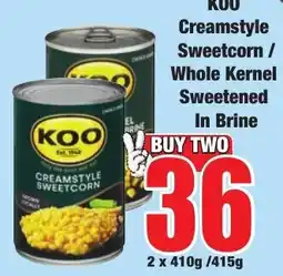 Boxer Superstores KOO Creamstyle Sweetcorn offer